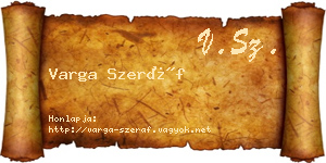 Varga Szeráf névjegykártya