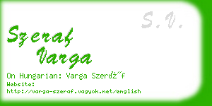 szeraf varga business card
